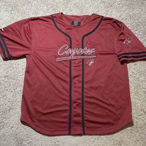 Vintage Phoenix Coyotes Baseball Jersey Mens XL Burgundy Thecoolestgame NHL